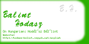 balint hodasz business card